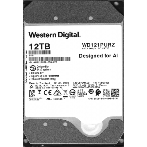 DISQUE DUR 12000GB3.5’’ SATA WD PURPLE SURVEILLANCE