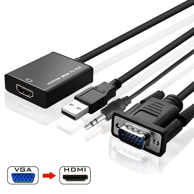 ADAPTATEUR HDMI VERS VGA AVEC JACK - stie tunisie