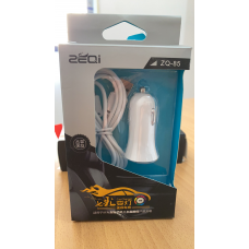 Chargeur Voiture Allume-Cigare Câble USB MICRO Blanc ZEQI /ZQ-85