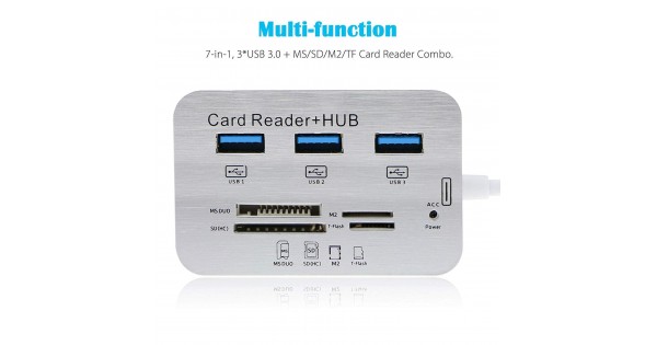 Lecteur de carte mémoire + HUB combo USB 3.0 Oléane key