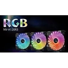 3Pcs x case FAN 120mm RGB with RGB Controller RAIDMAX